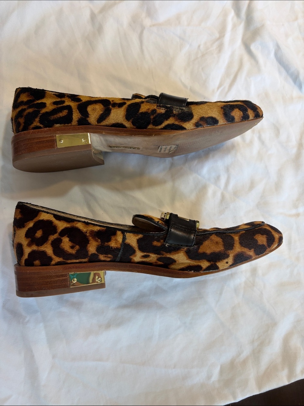 Louise et Cie Leopard Print Loafers with Gold Hardware - Picture 5 of 14